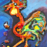Acryl op doek, Maya Wildevuur, Abstract, 1991
